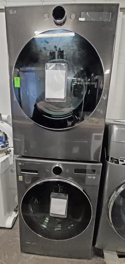 LG DLEX6700B and WM6700HBA 27" Smart Electric Washer and Dryer Black Steel