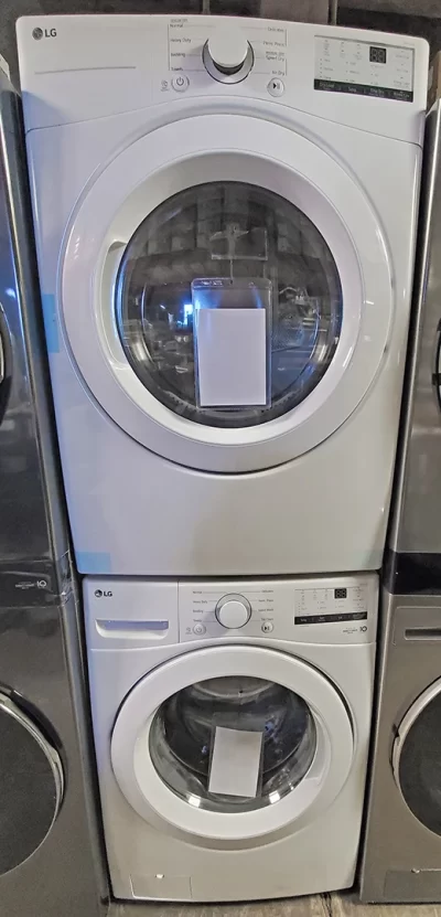 LG DLE3400W and WM3400CW 27" Smart Washer and Electric Dryer Set