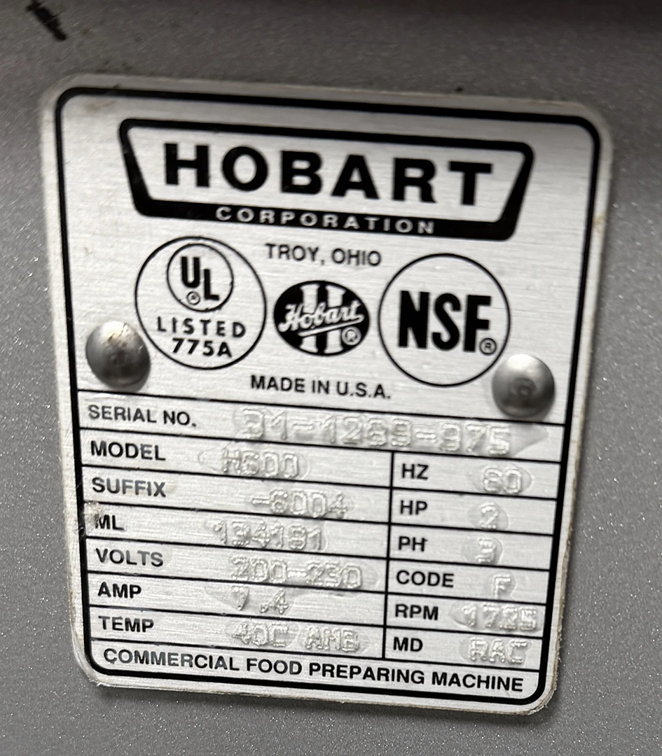 HOBART H600T 60 QT Dough Mixer - Pizza, Bakery, Restaurant H600 2HP 200V 3PH - Image 15