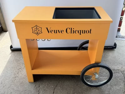 Vueve Clicquot Bar Cart With Ice Chest 40" Long