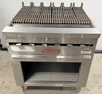 Vulcan HGB34 34" Natural Gas Charbroiler with Cabinet Base Restaurant Grill