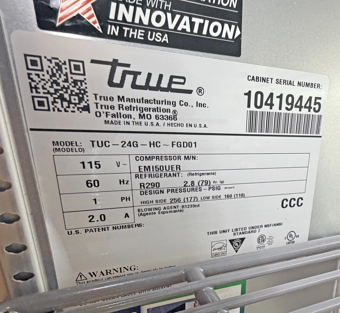 True TUC-24G-HC~FGD01 24" Undercounter Refrigerator with Glass Door - Image 7