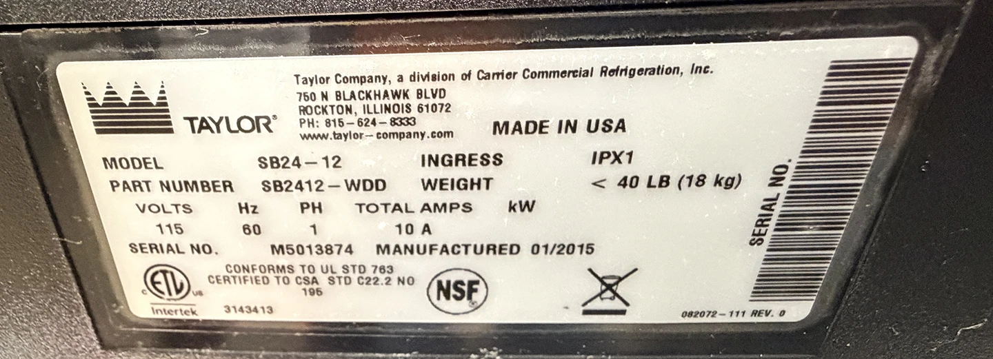 Taylor Magnablend SB24 Commercial Frozen Beverage Blender Machine