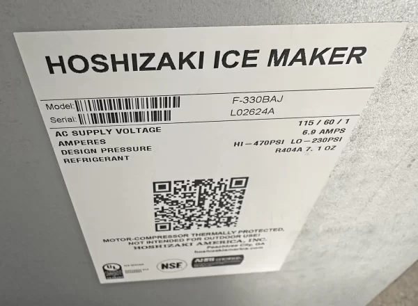 Hoshizaki F-330BAJ-C 288 lb F Series Nugget Ice Machine with 80 lb Storage Bin Air Cooled - Image 9