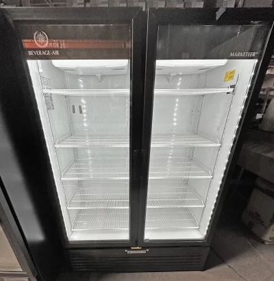Beverage Air MT53-1B 54" Marketeer Glass Door 2 Section Merchandiser in Black