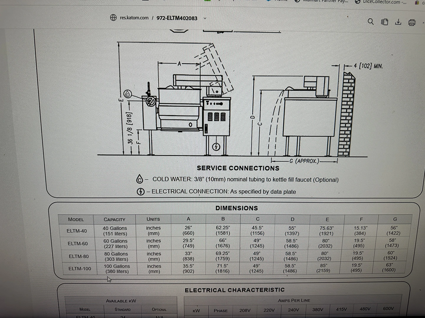 Crown Middleby ELTM-40 Electric Tilting Kettle/Mixer 40 Gallon - Image 11