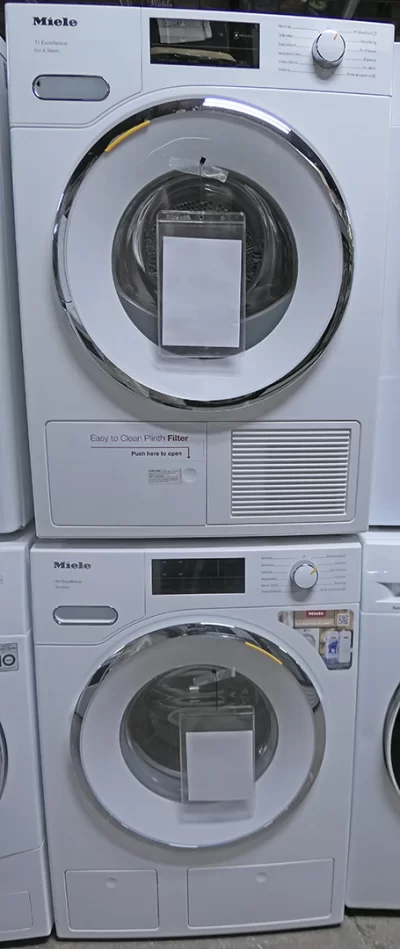 Miele TXI680WP and WXF660WCS 24" Electric Ventless Washer and Dryer Set