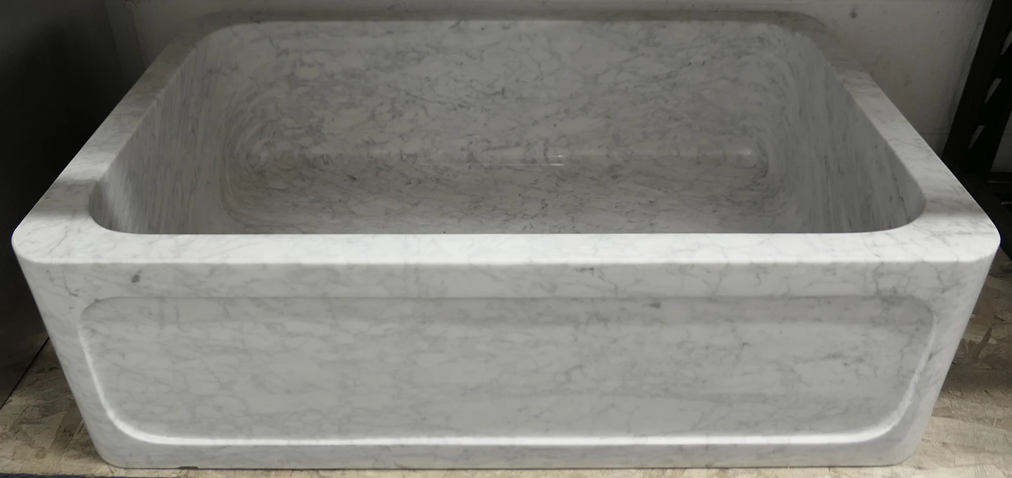 Stone Forest C04-KT CA New Haven Farmhouse Sink Carrara Marble