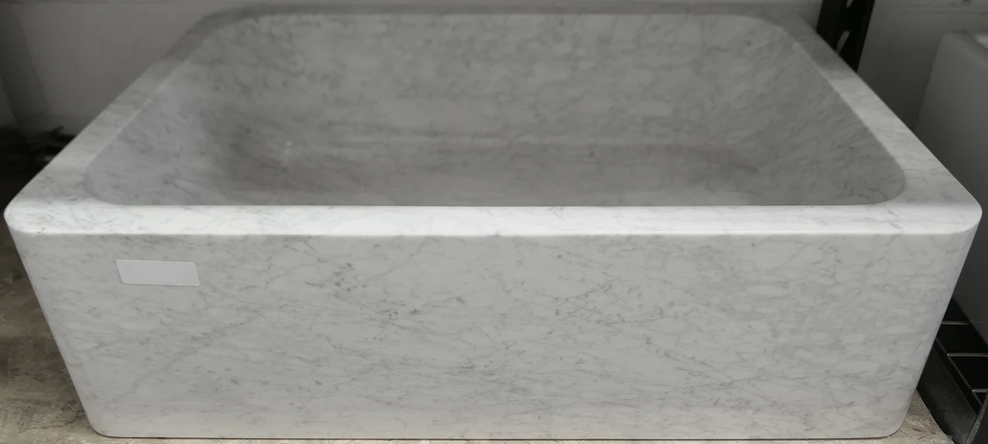 Stone Forest C04-KT CA New Haven Farmhouse Sink Carrara Marble - Image 2