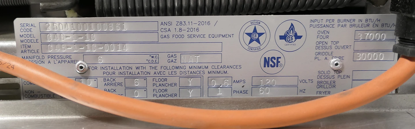 Garland C48-1-1C 48" Gas Range w/ Griddle Convection Oven and Storage Base - Image 16