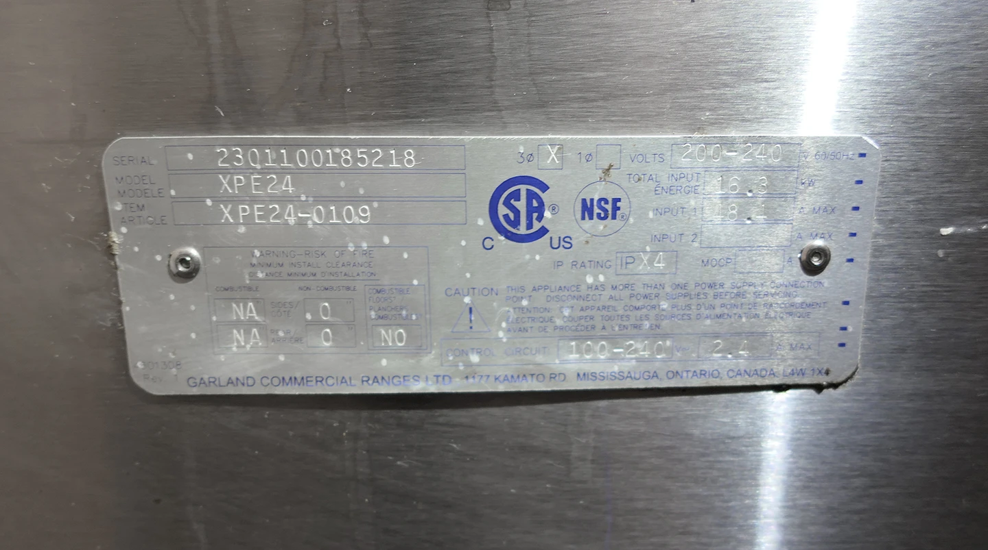 Garland XPress XPE24 Commercial Electric Clamshell Griddle 208/240V 3 Phase - Image 14