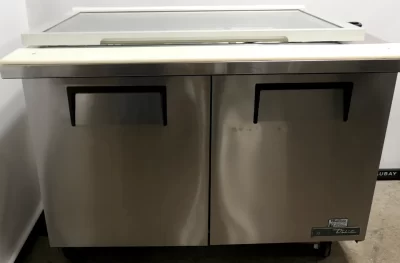 True TSSU-48-18M-B-FGLID-HC 48" Mega Top Sandwich/Salad Prep Table w/ 2 Doors